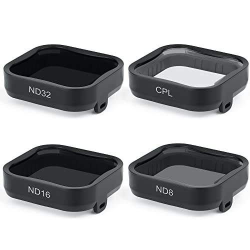 GEPULY 4-Pack Camera Lens Filter CPL ND8 ND16 ND32 Filter for Hero 5/Hero 6/Hero 7 Black