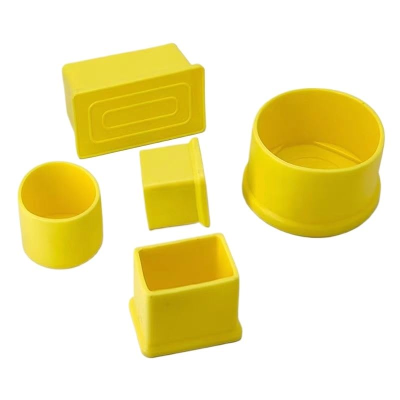 Rubber Pipe Cover,Plug Hole,8Pcs Yellow Chair Leg Tips Caps,PVC Non-Slip Feet End Caps Cover, Square Chair Leg Floor Protectors for Furniture,(30 * 50mm)