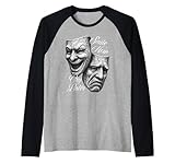 Photo Gallery smile now cry later maschere teatrali maglia con maniche raglan Photo Gallery smile now cry later maschere teatrali maglia con maniche raglan