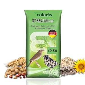 Eggersmann volaris 25 kg Volaris Streukörner | Fett-& Energiereich | für alle Vogelarten | Vogelfutter Wildvögel ganzjährig | Wildvogelfutter Sonnenblumenkerne