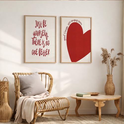Image of Suneree Motivational Quotes Wall Art Set of 2 Framed Paintings | Inspirational Poster Just Be Yourself Good Things Coming | Bedroom Living Room Home Decor (Art 4, 13x19 Inches)