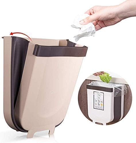 Hanging Waste Collection Bin Collapsible Garbage Storage Rack, Trash Bag Recycle bin Kitchen Wall Mount Trash Bin, Reusable Grocery Bags Holder Dustbin
