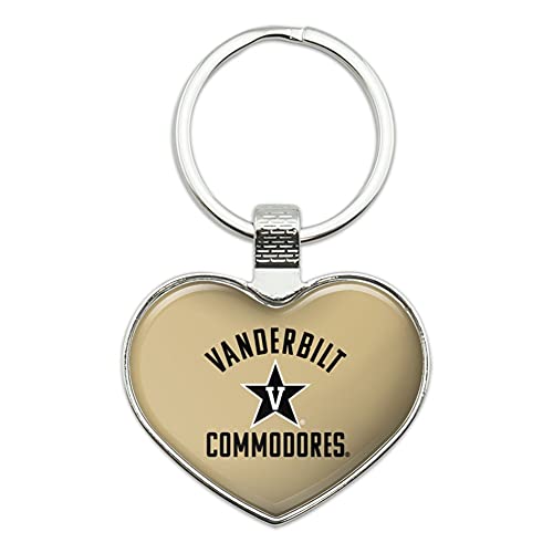 Vanderbilt University Commodores Keychain Heart Love Metal Key Chain Ring