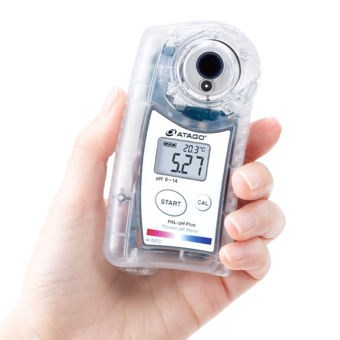 Atago Pocket pH Meter, pH 0-14 Range | NFC Enabled, No Beakers Required, One-Button Operation, Temperature Display, Calibration Function-image-17