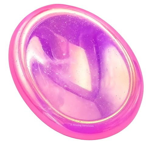 Image of Amazing Gemstone Angel Aura Rose Quartz Worry Stone Crystals & Healing Stones - Worry Stones for Stress Relief Gifts - Piedra Crystal Fidget for Meditation - Stocking Stuffers and Birthday Gifts