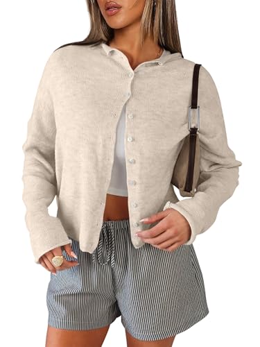 ANRABESS Cardigan Sweaters for Women Lightweight Button Down Long...