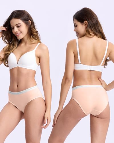 Image of BAMBOO COOL Womens Underwear, Moisture-Wicking Briefs, Soft and Breathable Panties, Mid Waist, 5-Pack
