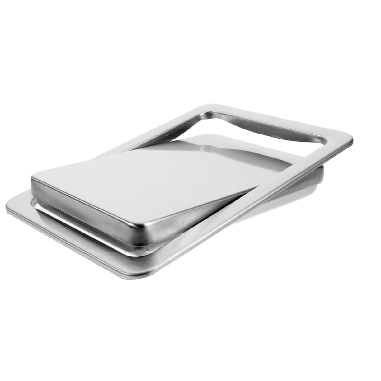 OKUMEYR Stainless Steel Trash Can Lid Rectangular Design for Under Sink and Cabinet Use Garbage Can Cover for Kitchen and Bathroom Multipurpose and Stylish Replacement Lid