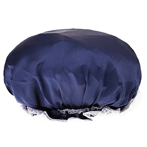 Preisvergleich Produktbild Schlafhaube Nachthaube Schlaf Hut Nachtkappe Schlafmütze m. Spitze - Marine
