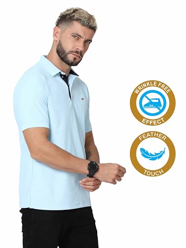 Image of STELLERS Men's Premium Polo T-Shirt Wrinkle Free Quick Dry Soft and Feather Touch Feel Regular Fit