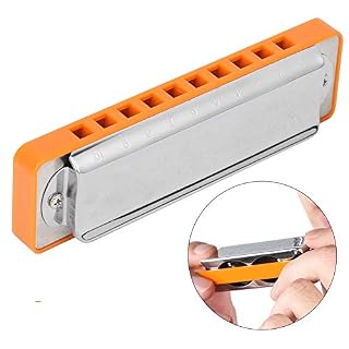 Harmonica Key of Bb 10 Holes Blues Harmonica Mouth Orgue pour la pratique des débutants(Orange) - Les Beatles, Paul McCartney, John Lennon, RIngo Starr, George Harrison Harmonica Key of Bb 10 Holes Blues Harmonica Mouth Orgue pour la pratique des débutants(Orange) – Image 5