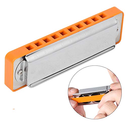 Harmonica Key of Bb 10 Holes Blues Harmonica Mouth Orgue pour la pratique des débutants(Orange) - Les Beatles, Paul McCartney, John Lennon, RIngo Starr, George Harrison Harmonica Key of Bb 10 Holes Blues Harmonica Mouth Orgue pour la pratique des débutants(Orange) – Image 6