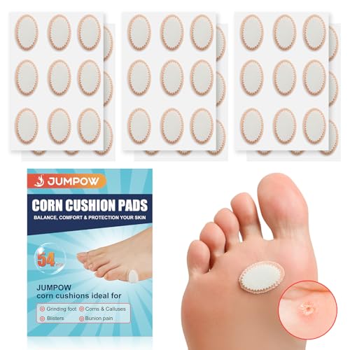 Jumpow Corn Cushions Callus Pads - Prevention Or Pain Relif From Calluses, Corns, Blisters, Heel Frictions, Reusable, Self-Stick Corn Removers For Max Comfort And Protection Feet Toes cover