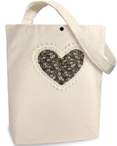 Image of Christian Tote Bag Gift for Women, Canvas Bible Bag Handmade Floral Cross