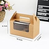 Allbusky 20PCS 2 Holes Cupcake Boxes Cupcake Carrier Cake Boxes with Inserts, Paper Bakery Boxes Treat Boxes for Christmas Baby Shower Wedding Party Favors (Brown, 2 Holes, 20-Pack) - Image 4