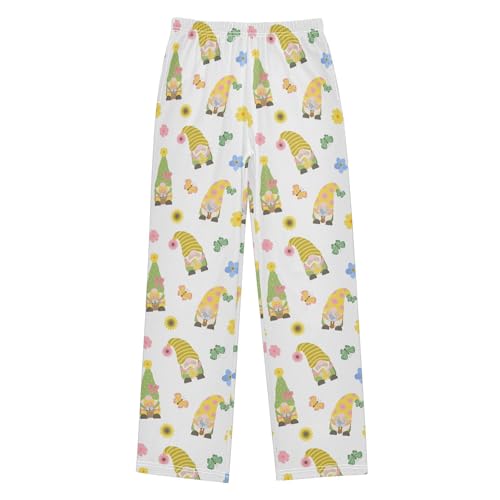 Gnome Butterfly Boys Long Pants Soft Trousers Elastic Waist Kids Lounge Bottoms with Pockets S-XL