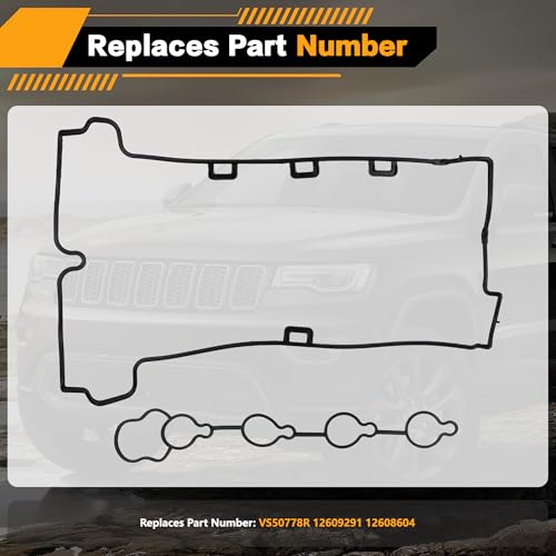 Image of Valve Cover Gasket, Replace VS50778R 12609291 12608604 | Compatible with 2008-2017 Buick Lacrosse /Regal /Verano, Chevy Captiva Sport /Cobalt / Equinox /HHR /MALIBU