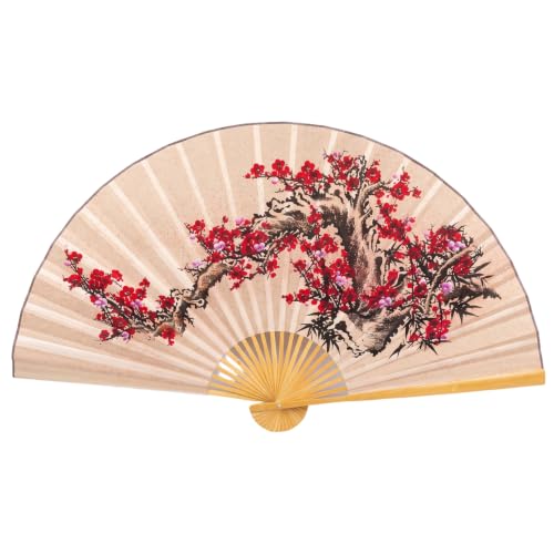 Abanico chino rojo de pared Jorzer para salones de estilo oriental y zen