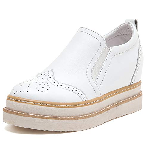 Odema sapato feminino plataforma plataforma anabela vintage Oxford clássico com cadarço e bico redon