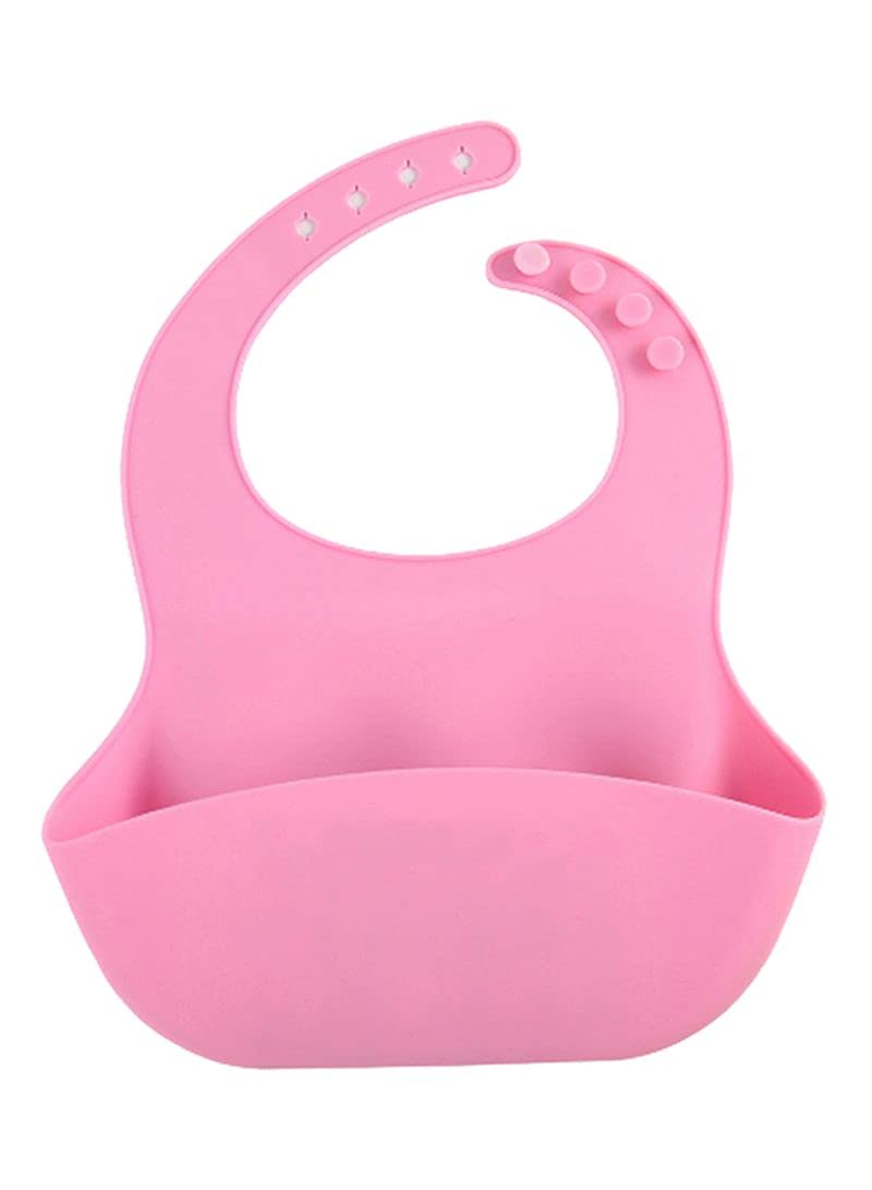 COOLBABY Silicone Baby Bib with Adjustable Neck Fit for Babies & Toddlers, Soft & Comfortable Feeding Bib with Wide Catcher for Boys and Girls,