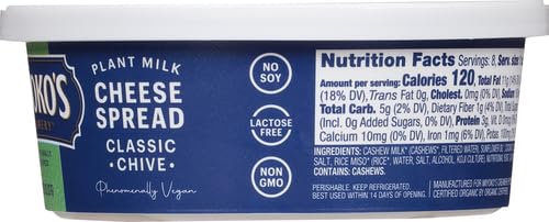 Miyoko’S Creamery 55A11028 Miyoko'S Creamery Organic Vegan Classic Double Cream Chive Artisan Cheese, Plant Milk Cheese Spread thumb #10