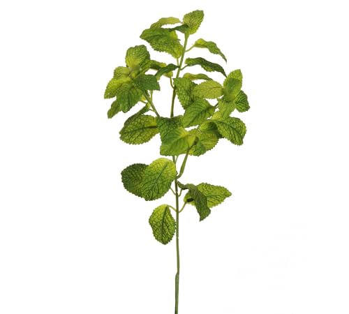 Zelda Bomboniere Branche Menthe Real Touch Artificielle Vert Décoration Composition Floral, sdfr45
