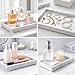 KC KULLICRAFT Natural White Marble Tray for Bathroom | Kitchen | Vanity | Desktop, Stone Organizer for Coffee Table, Dresser, Nightstand, Candles, Soap, Towel, Plant, Jewelry (12