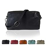 [masamilk] 本革ショルダーバッグ ミニバッグ 小さめ コンパクト 牛革製 斜め掛け 軽量 レディース (ブラック)
