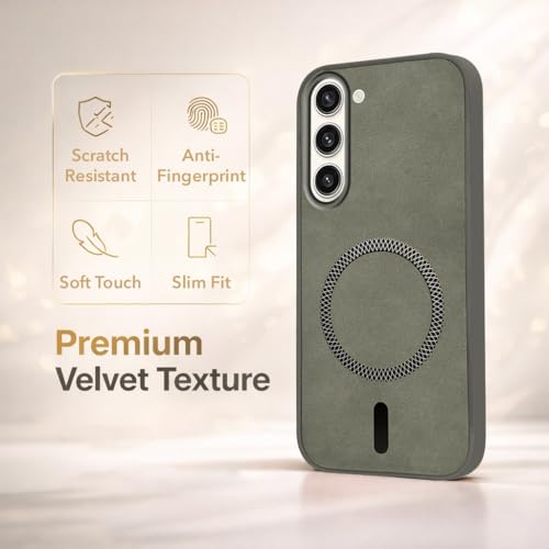 Image of Jkobi Leather Finish Back Cover Case for Samsung Galaxy S23 Plus 5G (MagSafe Compatible Wireless Charging | Soft Touch | Camera Bump Protection)