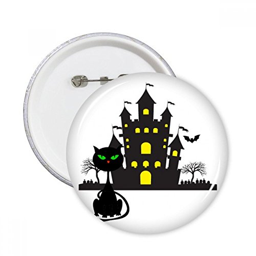 Badge Halloween château et chat lot de 5 broches décoratives pour vêtements L