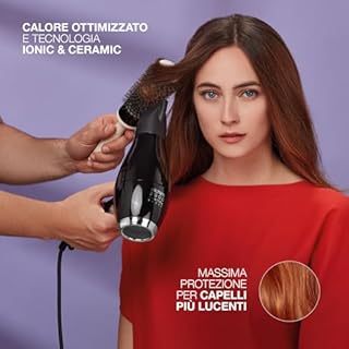 Phon per Capelli Elchim 3900 Healthy Ionic Nero e Argento con Sacchetta Bianca in Cotone - Asciugacapelli Professionale Made in Italy - Leggero e Silenzioso, Asciugatura Ridotta 30%, 2400W