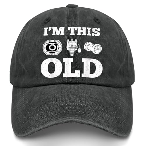 Vintage I'm This Old Funny Classic Car Parts Mechanic Humor Golf Hats Funny
