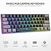 Rii Gaming-Tastatur, 60 % mechanische Gaming-Tastatur, wiederaufladbare RGB-Tastatur mit Bluetooth/kabelgebundenem USB-C/2,4 GHz, linearer roter Schalter, PBT-Tastenkappen, QMK/VIA für