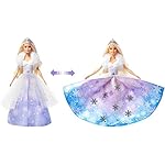 Barbie Muñeca Princesa de la nieve, falda azul transformación mágica (GKH26)