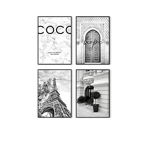 Postertech® Premium Poster Set | 4 Bilder als stilvolle Wanddeko | 4X DIN...