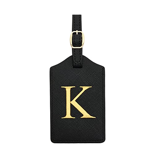 Image of Luggage Tag PU Leather for Suitcase Baggage Handbag Travel Bag Label Suitcase Tag Label Tag w. Name Card & Privacy Cover (K)