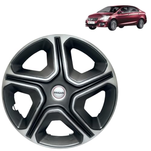 Image of Prigan Ciaz Grey Silver Wheel Cover 15 inch for Maruti Ciaz (Set of 4 Pcs) (Press Fitting) Model Name- Nexon Grey Silver 15