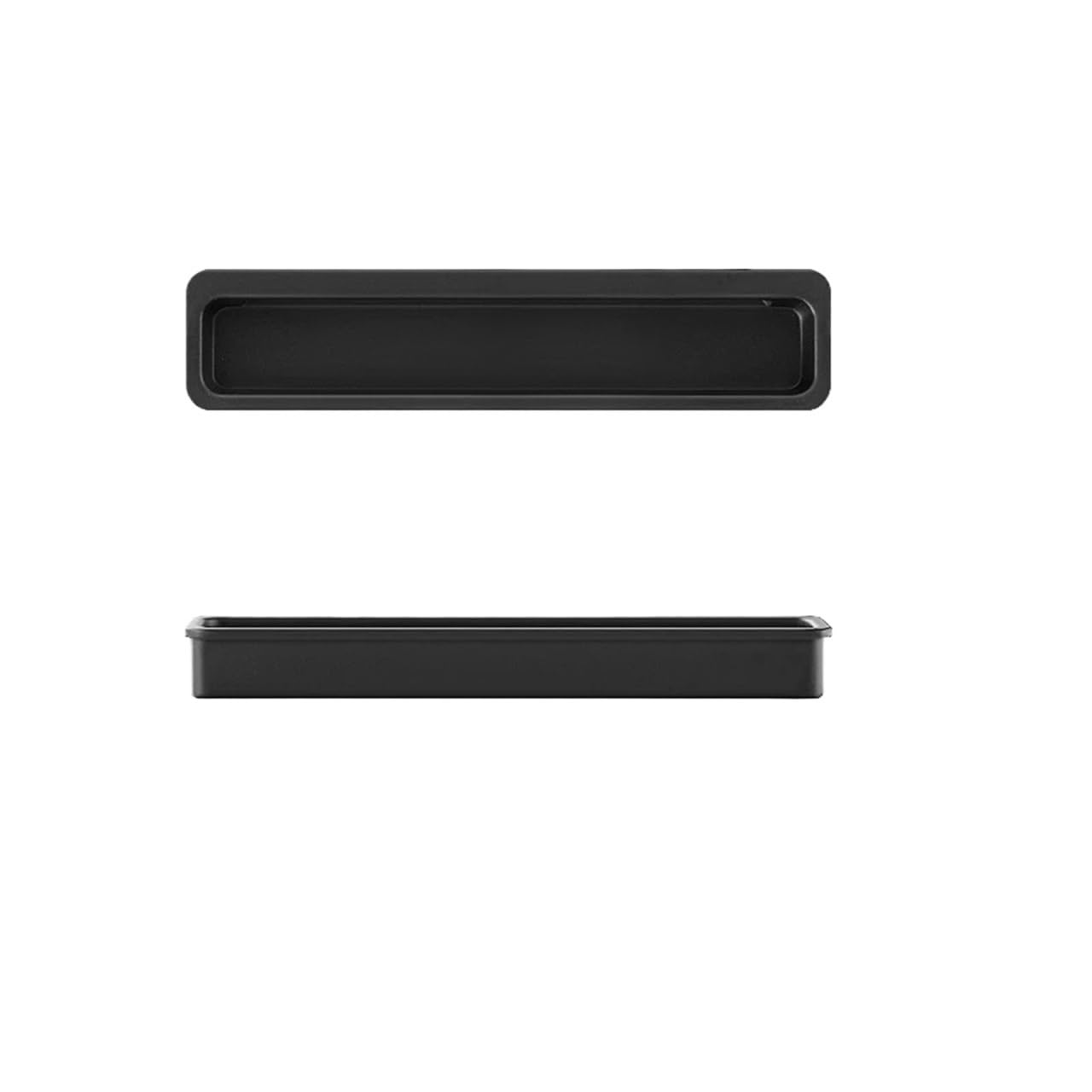 ATEUXOL Recessed Door Handles Slotting Sliding Door Handle Black Gold Cabinet Buckle Knobs Embedded Invisible Wardrobe Drawer(Black 128mm)