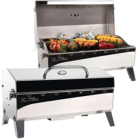 Camco Manufacturing - Kuuma Grill-StowNGo160,Gas w/EU-StyleFitting w/Therm&Igniter