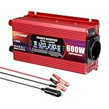 LVYUAN 600W/1200W Wechselrichter DC 12V auf AC 230V Spannungswandler 1 EU Steckdose & 2 USB Port Stromwandler Inverter für Auto KFZ Wohnwagen LKW