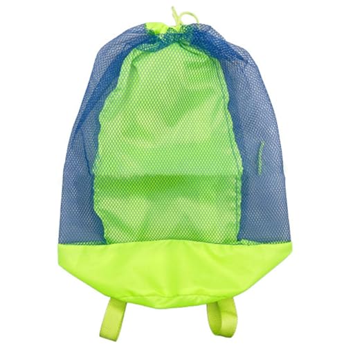 Tomotato, bolsa de malla para almacenamiento de juguetes, diseño de gran capacidad, material de nylon y malla, para playa y uso al aire libre
