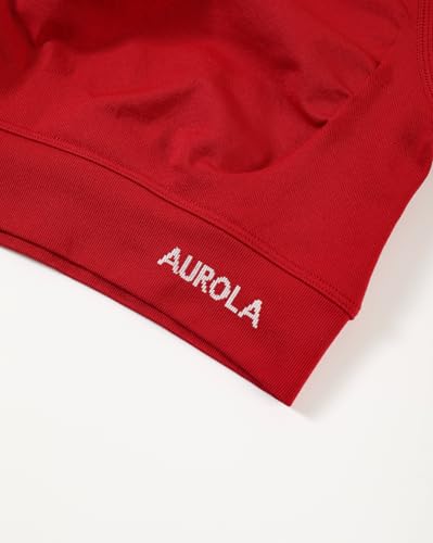 Image of AUROLA Influence Women Crop Top Short Sleeve Compression Workout T-Shirt | Raglan Short Sleeve Crop Top, High-Stretch Seamless Knit, Stay-Put Ribbed Underband, Soft Breathable Comfort