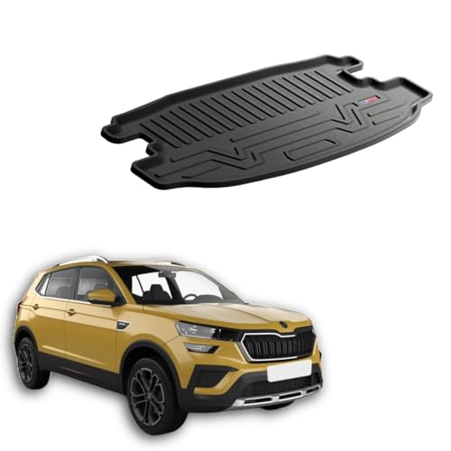 Image of 3D TPE Car Boot Mat for Kushaq (2021 Onwards) Custom Fit, Heavy Duty & Anti-Slip Boot Mat | All Weather Resistant, Waterproof & Dustproof Trunk Liner, Car Dicky Mat for Kushaq