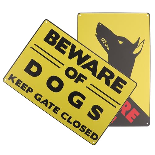 Placas de advertencia cuidado perro para jardín decoración exterior vintage de hojalata