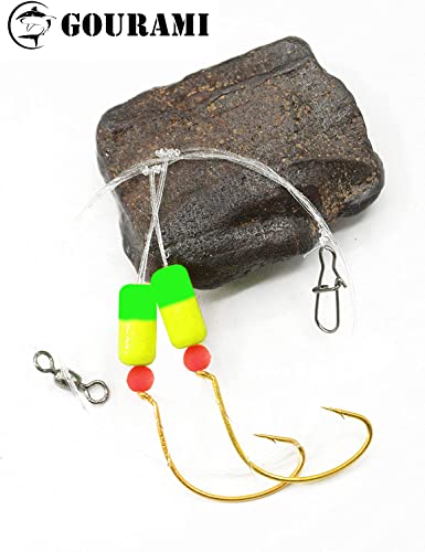 Gourami 6/12PCS Saltwater Pompano Rigs for Surf Fishing,Double Drops Pompano Rig with Floats,Florida Offshore Surf Fishing - Image 4