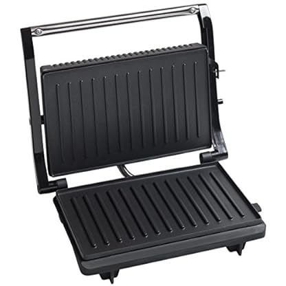 Bestron Kontaktgrill mit Auffangschale, Sandwichmaker mit Cool-Touch-Handgriff, 180° Aufklappbar & mit… – Bild 5