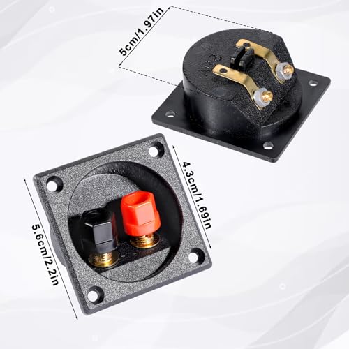 Terminal para caja de altavoz 2 piezas, negro, 2.24 pulg miniatura 2