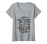 Photo Gallery donna tattoos are trashy sarcasm joke tattoo meme maglietta con collo a v Photo Gallery donna tattoos are trashy sarcasm joke tattoo meme maglietta con collo a v