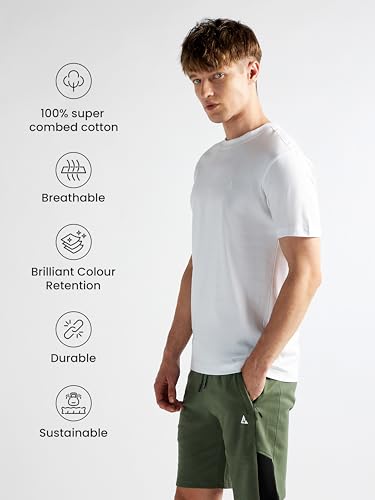 Image of Clans & Hans Men's Super Combed Cotton T Shirt, Regular Fit Round Neck Tshirt, Half Sleeves, Plain T-Shirt for Men