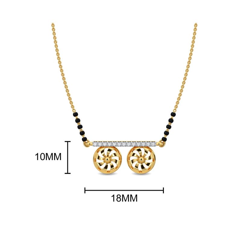 Image of KISNA JEWELS 14KT|18KT BIS Hallmark Pure Gold and Diamond Mangalsutra For Women